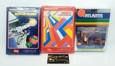 Lot of 3 Intellivision Video Games - Atlantis, Space Hawk & Snafu - NEW SEALED!
