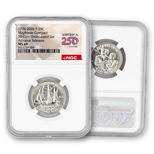 2026 P Mint Mayflower Quarter Philadelphia MS69 Advance Release - In stock
