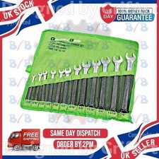 12PC LONG IMPERIAL COMBINATION SPANNER WRENCH SET RING OPEN END 1/4" TO 7/8"