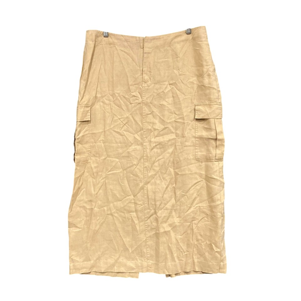 Cotton On Skirt Womens 14 Beige Cargo Long Twill Pockets Zip Summer Casual