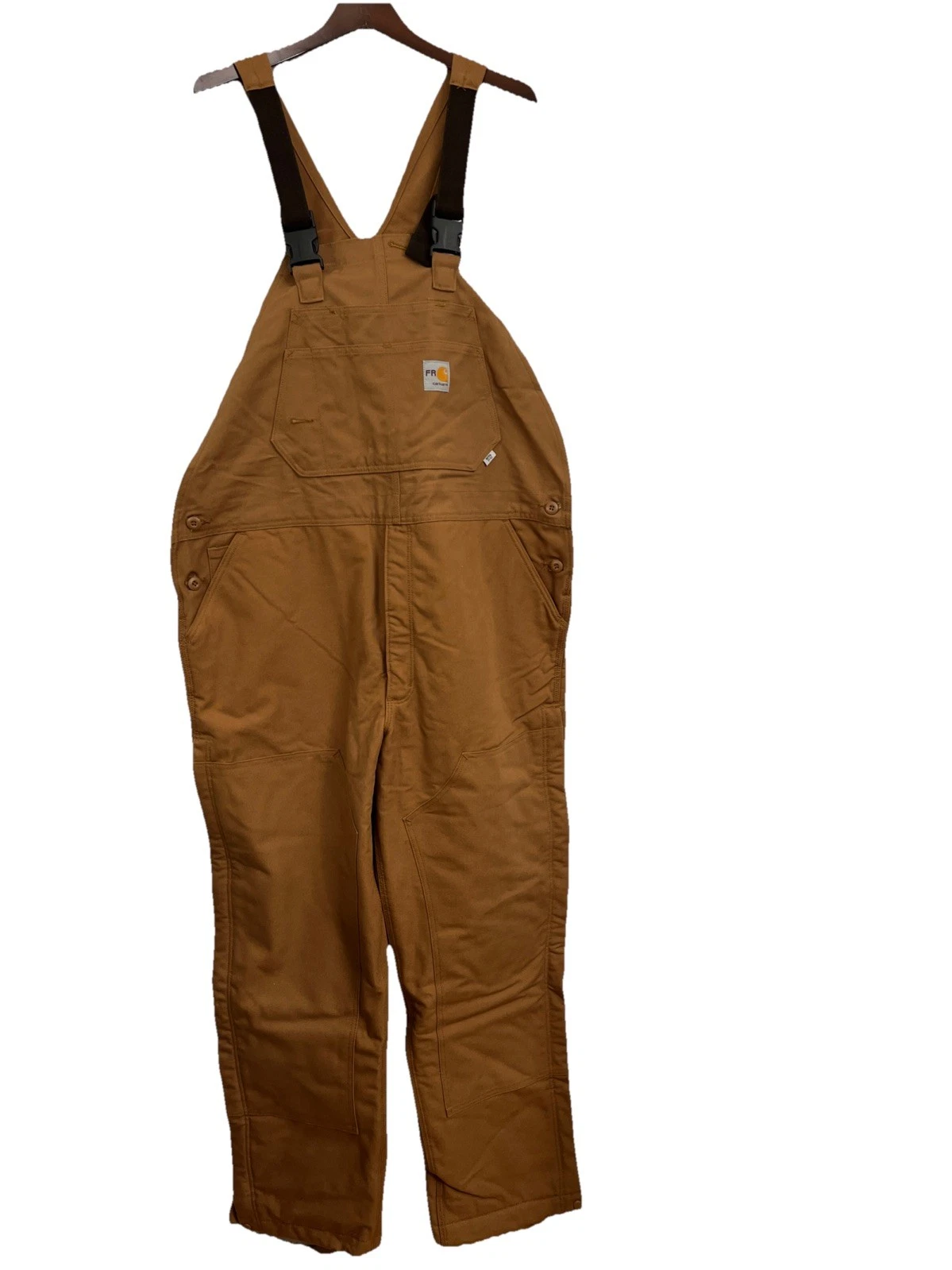 Carhartt Men's Flame Resistant Quick Duck Quilt Lined Bib Overall. 42 X 36