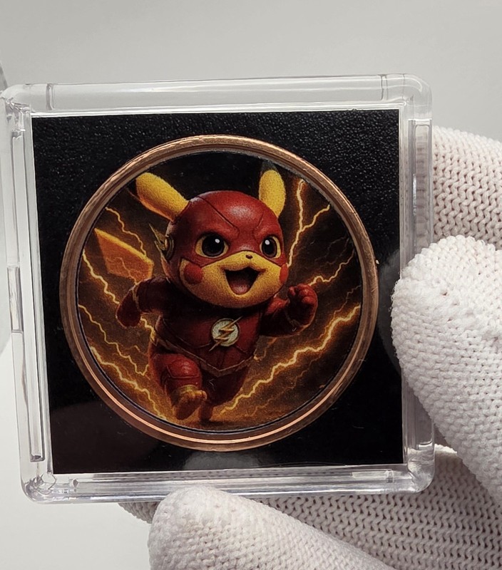 ⚡ TCV Ultra-Rare Custom 1 oz Copper Round: "PikaSpeed" – Double-Sided UV Printed