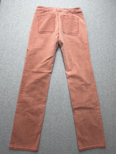 Anthropologie Pants Womens 27 Orange Herringbone Cargo Straight Leg Stretch - Afbeelding 14 van 15