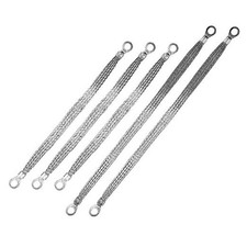 5PCS Universal Automotive Ground Strap, Flat Braided 2pcs 13In x 1/2In Silver