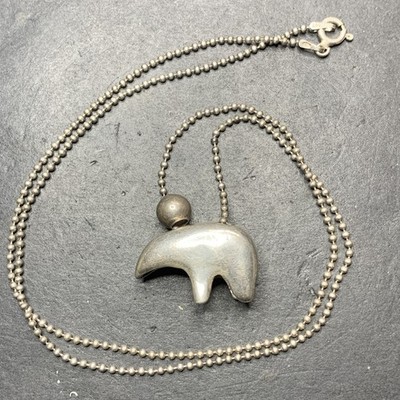 Sterling Silber 925 Halskette Anhänger A10 Fetisch Bär Kugel Perlenkette Navajo Love