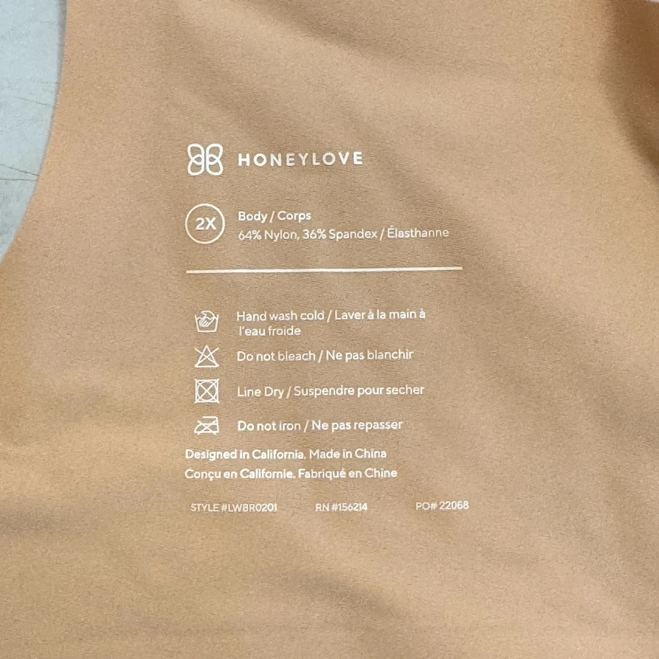 Honey Love Liftwear Silhouette Bra Padded Wireless Comfort Sand Nude Sz 2X EUC - Image 3 of 4