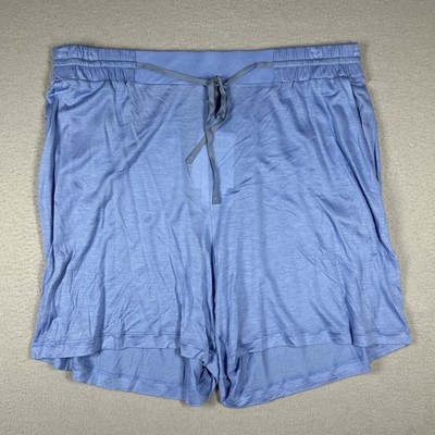 Hanro Lou Women s Sleep Shorts L Size US 14/16 Pockets 5  In Inseam Blue