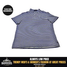 Ralph Lauren Performance Polo Shirt Men's XL Blue White Striped Pony Logo 9026