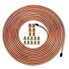 Upgraded Brake Line Tubing Kit - 25 Ft. of 3/16 Copper Coated Flexible Gold