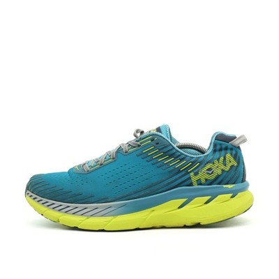 Hoka One Herren M Clifton 5 Sneaker Blau Gelb Mesh ämpfung Laufschuh EU 45 