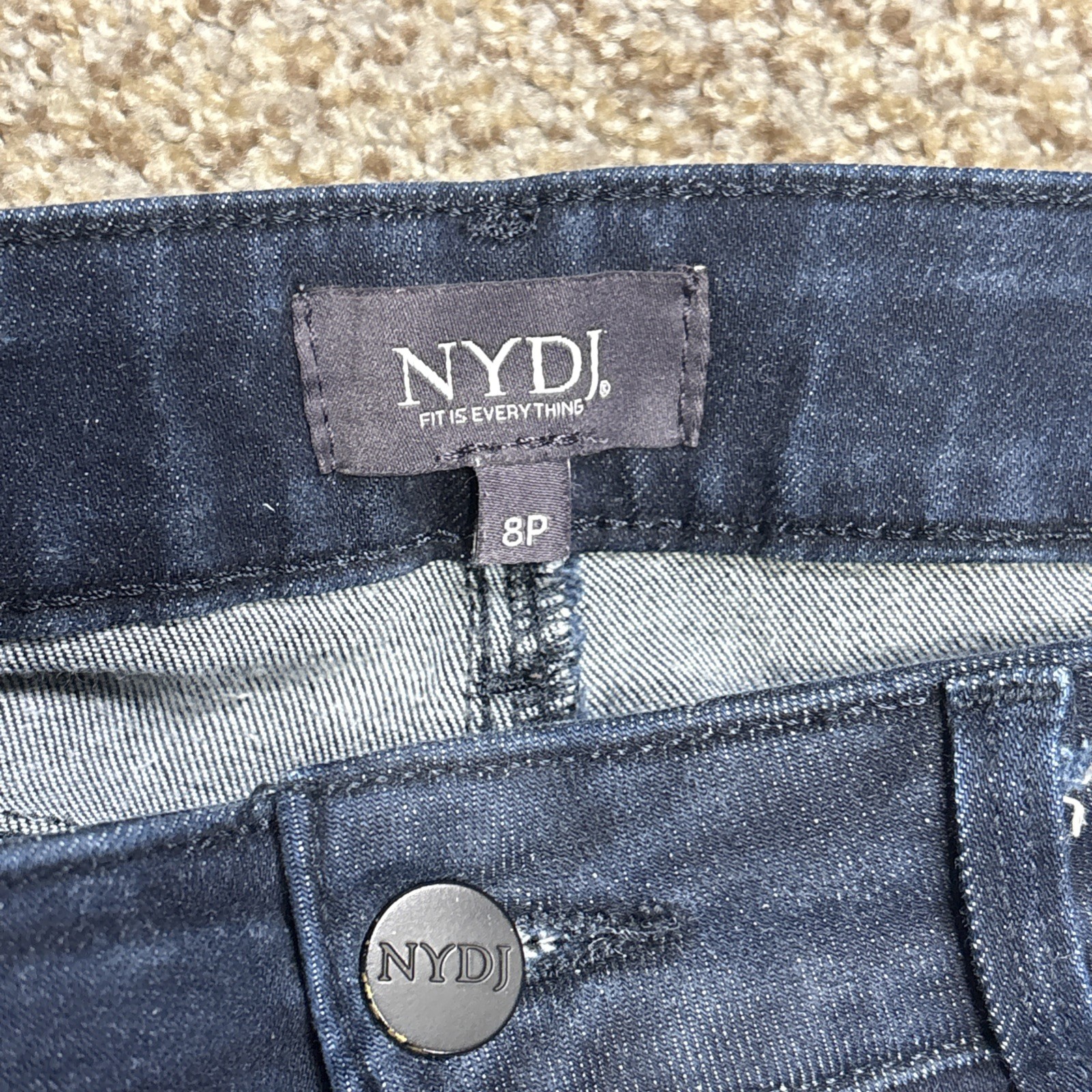 NYDJ Marilyn Straight Dark Wash Jeans Size 8 P Fits 31 X 29 Lift Tuck - View 5