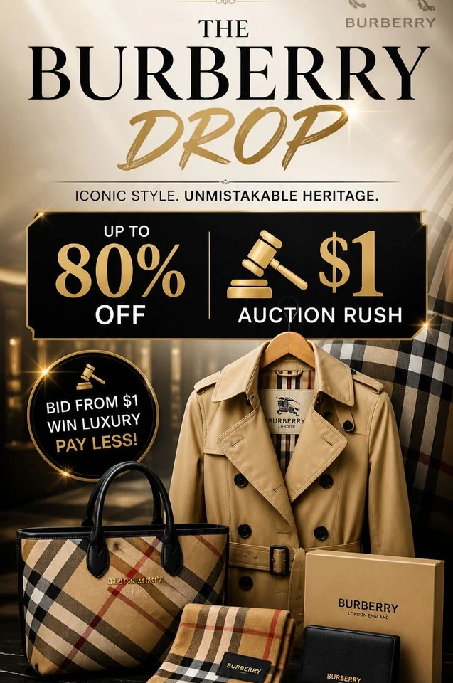 The Burberry Drop ✨ | Up to 80% Off | $1 Auction Rush