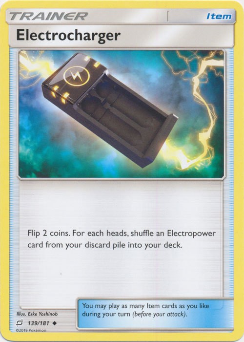 1x NM-Mint Electrocharger - 139/181 - Uncommon Pokemon Team Up