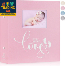 Baby Photo Album 4X6 600 Pockets, Linen Cover Newborn Bebe Memory Book Photobook