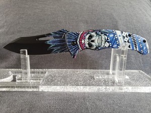 Rite Edge 8.5"  Spring Assisted Liner Lock Pocket Knife Azul Muertos 