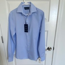 Tommy Hilfiger Men s Shirt Blue Button up Size S Cotton Linen Wrinkle Free