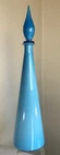VINTAGE ITALIAN BLOWN CASED GLASS DECANTER EMPOLI POWDER BLUE 25" BLENKO ERA