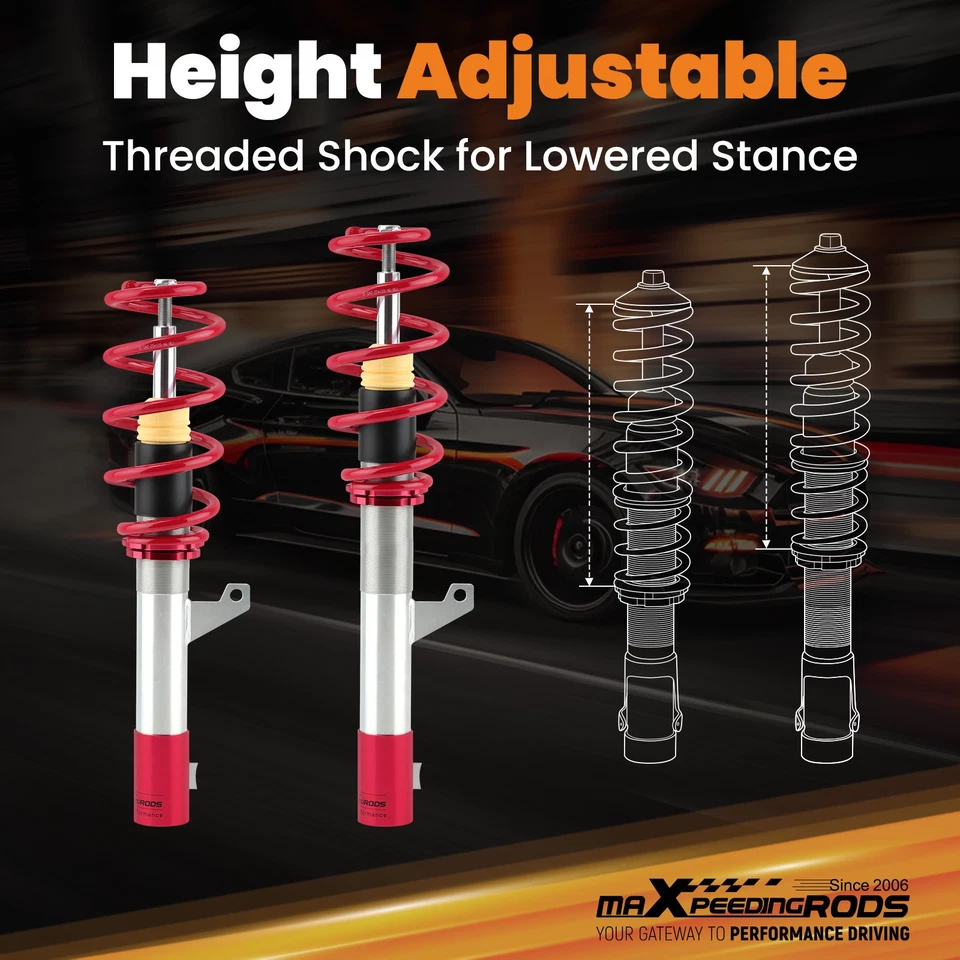 Coilover for VW Passat B6 CC EOS Tiguan Beetle altezza regolabile 2006-2014 - Immagine 3 di 4