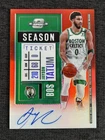 2020-21 Panini Contenders Optic Jayson Tatum Season Ticket Red Prizm Auto 24/25
