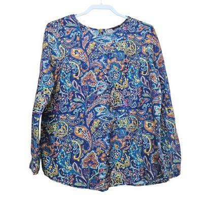 J. McLaughlin Top Large Women's Lorinda Floral Modal Silk Blend Back Button