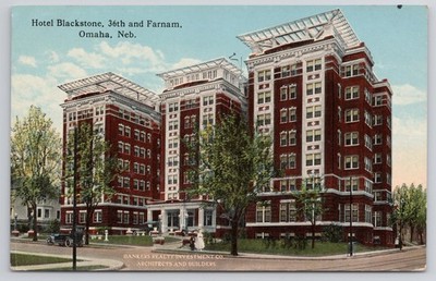 Hotel Blackstone Omaha NE Nebraska Postcard UNP Cars on Street
