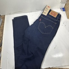 Levis 711 Jeans Women 2 Blue Medium 26 30 Distressed Skinny Classic NWT