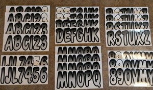 Hardline Products USA Series 200 Boat Registration Numbers Kit 3" Slvr/Blk Part.
