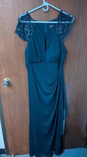XScape Dress. Lace Shoulders. Navy. Size 14.