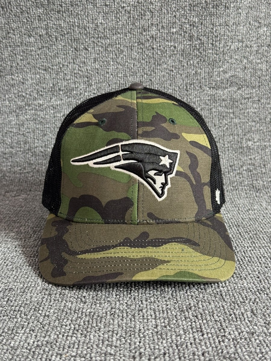 '47 Brand New England Patriots Trucker Snapback Camo Black Curved Brim Hat