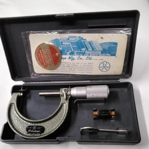 Mitutoyo No.103-128 Outside Micrometer 1-2” 0.0001” Complete Made in Japan  VNTG