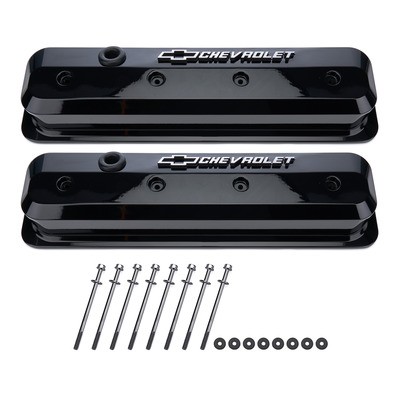 Proform 141-847, Pair Valve Cover Slant-Edge for SB Chevy Tall Baffled Aluminum