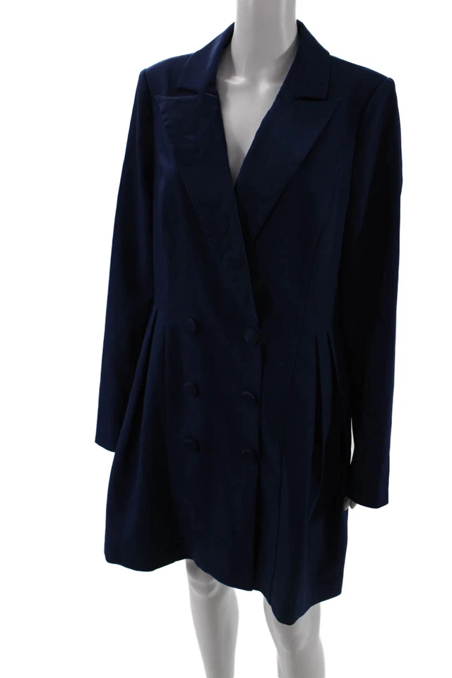 Blazer Badgley Mischka Mujer Azul Oscuro Cuello Manga Larga Talla 16 Foto 2 de 4