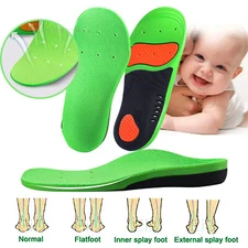 US Kids Children Insoles EVA Arch Support Plantar Orthotic Orthopedic Shoe Pair