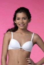 Boobs and Bloomers Teenage Bra UK 30A Unwired Padded Cotton J Hook White