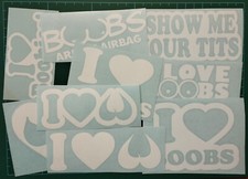ADESIVO  PRESPAZIATO PER AUTO TUNING I LOVE BOOBS PORN FUN - A206