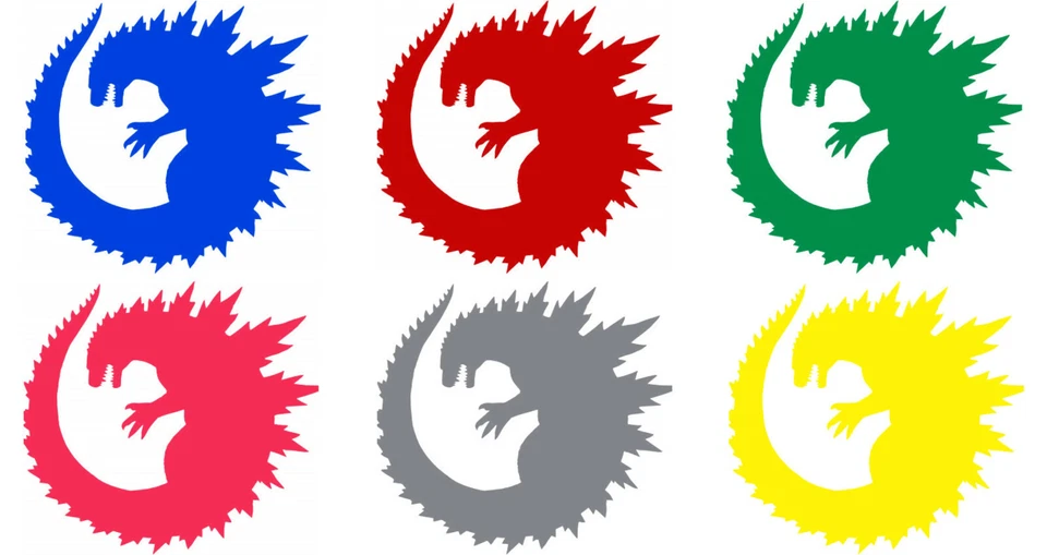 Adesivo de vinil caminhão carro laptop - Filmes Kaiju Monster Round Godzilla - Imagem 3 de 4