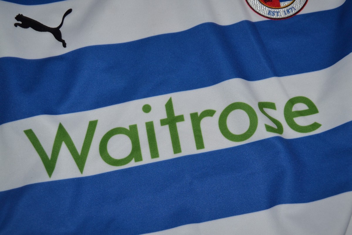 Maillot De Football Domicile Reading 2008/2009 – Puma, Taille L, Blanc Et Bleu, Très Bon état
