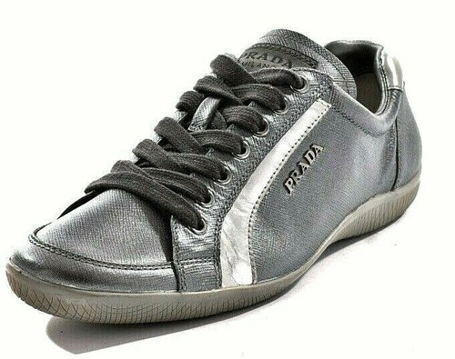 silver prada sneakers