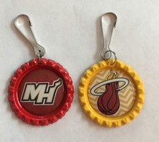 Handmade Miami Heat Zipper Pull Set of 2