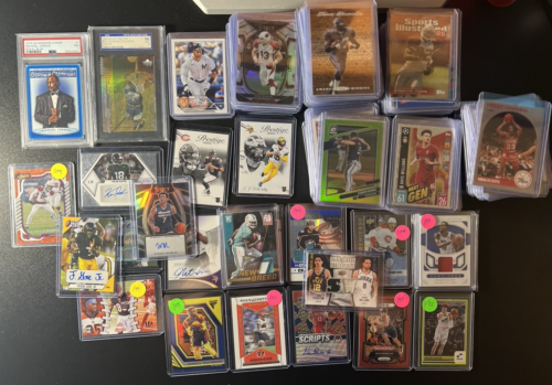 Huge Sports Card Lot 300 Show Ready Toploaded Cards Auto Collection Slab PSA RC