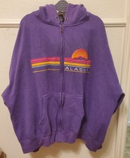 Prairie Mountain Alaska Hoodie Jacket Purple Embroidered Full Zip Women's Sz 3xl