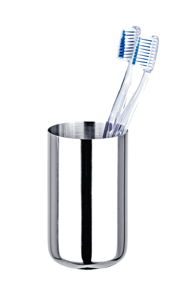 2er SET Edelstahl Zahnputzbecher Zahnbürsten Becher Behälter Badbecher Onna - Bild 3 von 3