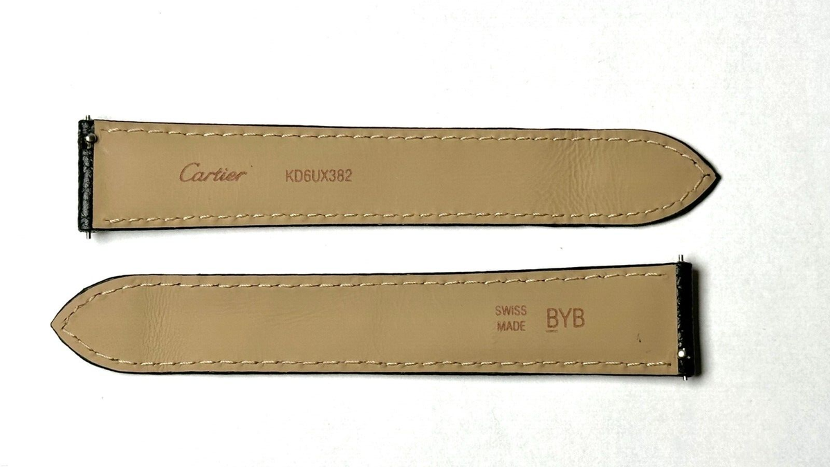 Cartier KD6UX382 18X16mm Black Calfskin Deploy Strap Authentic OEM