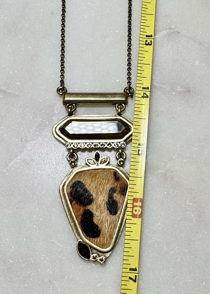 Colar Silpada K&R Go Wild latão couro bovino resina cristais 28" - Imagem 4 de 4