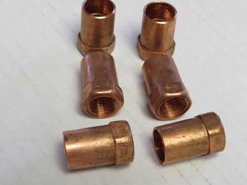 6 ) NIBCO 603R REDUCING ADAPTER: WROT COPPER, 3/8" TUBE SIZE, FOR 1/2" TUBE OD