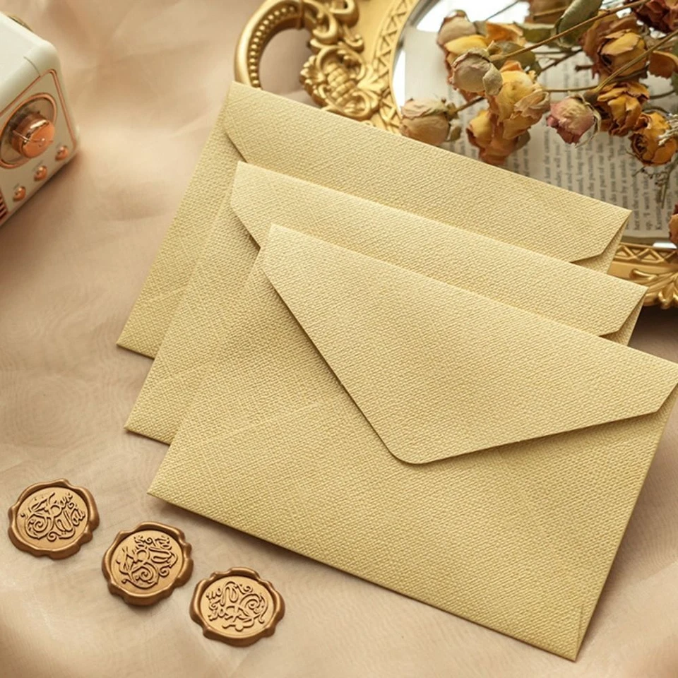 3pcs Red Linen Envelope Letter Set Love Letter  Invitation Postcard - image 4 of 4