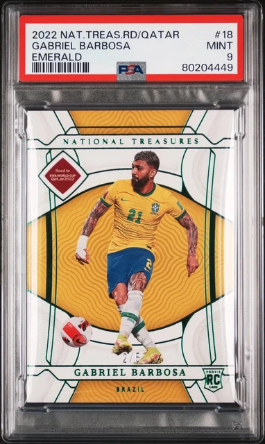 2022 National Treasure Gabriel Barbosa Emerald /5 PSA 9