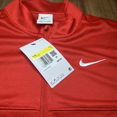 Nike Men Essential Dri-FIT Half-Zip Golf Pullover Top Red CK6076