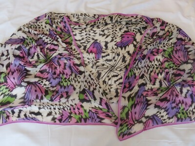 UNGARO   BRANDNEU MIT ETIKETT ROSA LILA GRÜN ABSTRAKT SCHMETTERLING OMBRE DRUCK MODAL SCHAL