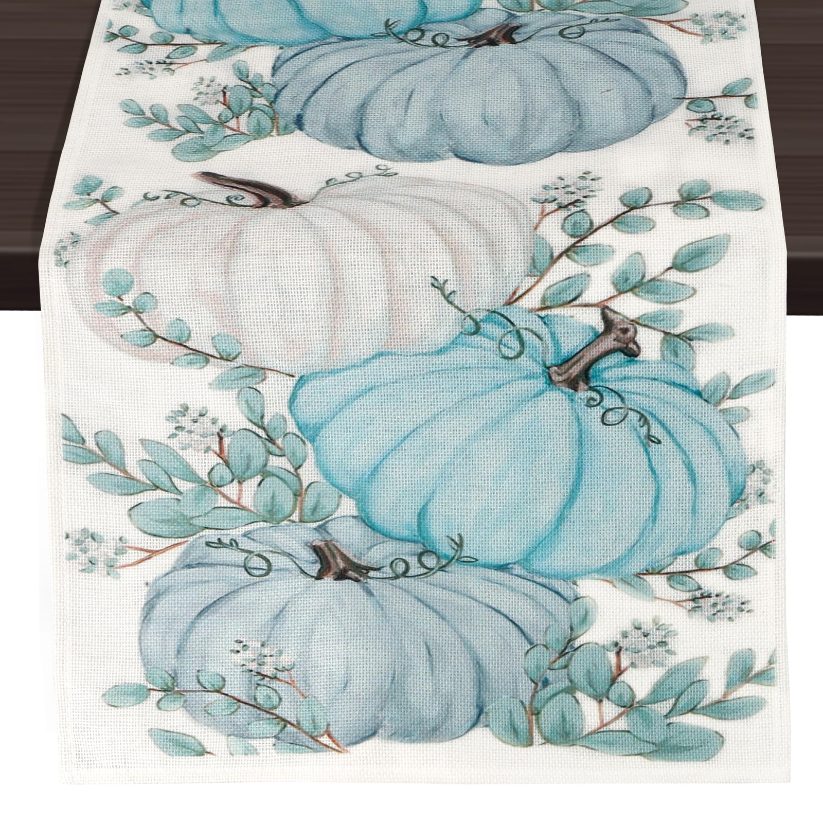 Fall Table Runner Blue Pumpkin Table Runner Thanksgiving Table Runner Pumpkin...